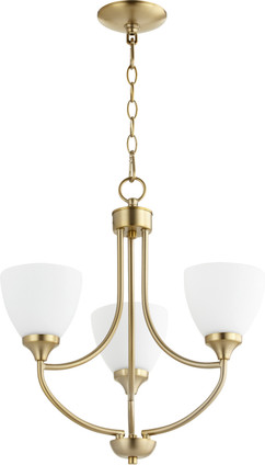 Quorum - 6059-3-80 - Three Light Chandelier - Enclave - Aged Brass
