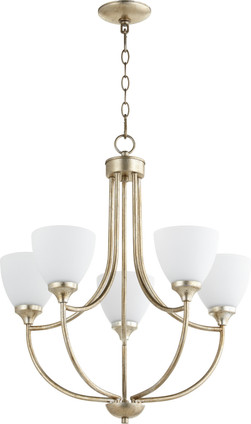 Quorum - 6059-5-60 - Five Light Chandelier - Enclave - Aged Silver Leaf