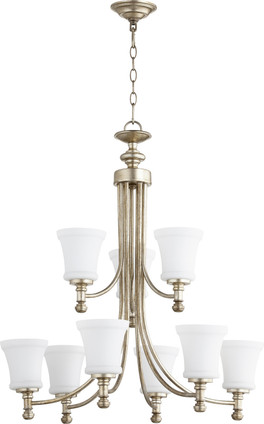 Quorum - 6122-9-160 - Nine Light Chandelier - Rossington - Aged Silver Leaf
