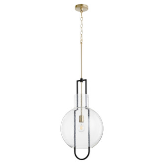 Quorum - 89-14-6980 - One Light Pendant - Textured Glass Pendants - Textured Black w/ Aged Brass