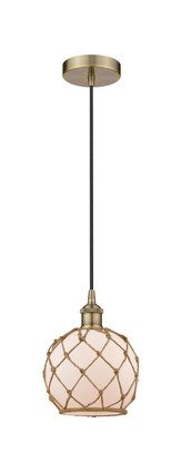 manufacturer_finish:Antique Brass|manufacturer_glass:White Farmhouse Glass with Brown Rope|light_output:220.00lm|color_temperature:2200K|cri:99