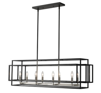 Z-Lite - 454-44L-BK-BN - Eight Light Linear Chandelier - Titania - Black + Brushed Nickel