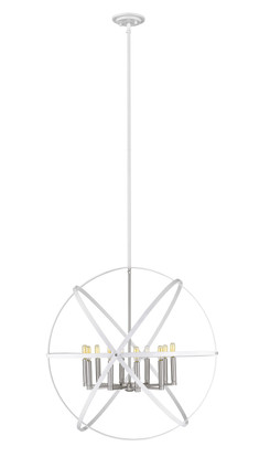 Z-Lite - 463-36HWH-BN - Ten Light Chandelier - Cavallo - Hammered White + Brushed Nickel