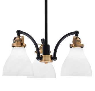 Toltec Lighting - 1943-MBBR-4761 - Three Light Chandelier - Easton - Matte Black & Brass