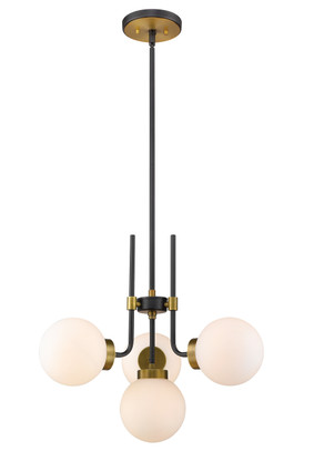 Z-Lite - 477-4MB-OBR - Four Light Chandelier - Parsons - Matte Black + Olde Brass