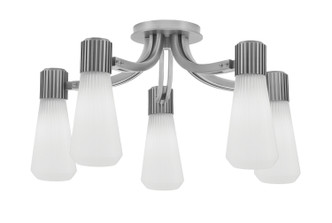 Toltec Lighting - 4817-GP-881 - Five Light Semi-Flush Mount - Everleigh - Graphite