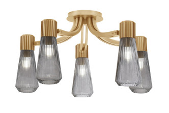Toltec Lighting - 4817-NAB-882 - Five Light Semi-Flush Mount - Everleigh - New Age Brass