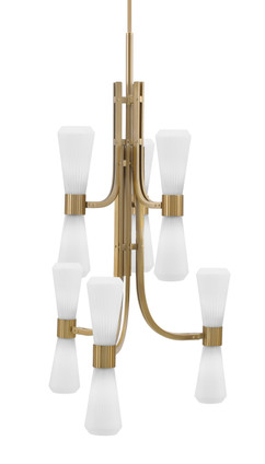 Toltec Lighting - 4846-NAB-881 - 12 Light Chandelier - Everleigh - New Age Brass