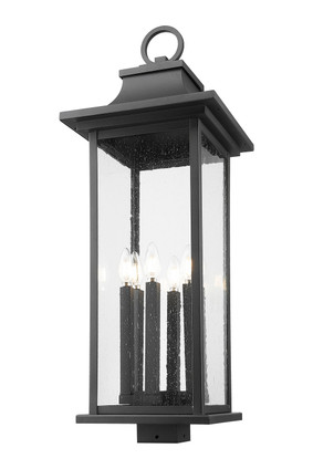 Tiberius Six Light Outdoor Post Mount Fixture (5017PHXLS-BK)