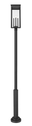Nova Four Light Outdoor Post Mounted Fixture (5018PHBR-5010P-BK)