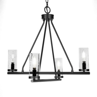 Toltec Lighting - 2804-MB-800B - Four Light Chandelier - Trinity - Matte Black