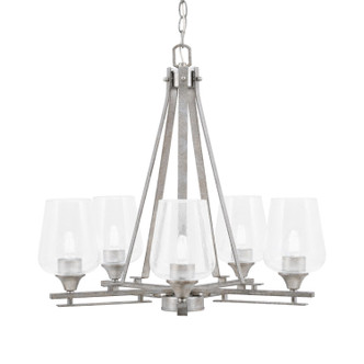 Toltec Lighting - 325-AS-210 - Five Light Chandelier - Uptowne - Aged Silver