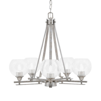 Toltec Lighting - 325-AS-4100 - Five Light Chandelier - Uptowne - Aged Silver