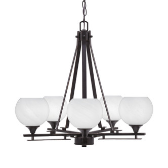 Toltec Lighting - 325-DG-4101 - Five Light Chandelier - Uptowne - Dark Granite