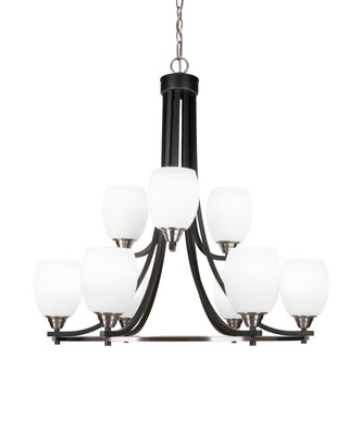 Toltec Lighting - 3409-MBBN-4021 - Nine Light Chandelier - Paramount - Matte Black & Brushed Nickel