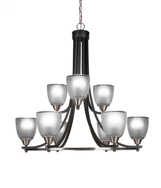 Toltec Lighting - 3409-MBBN-500 - Nine Light Chandelier - Paramount - Matte Black & Brushed Nickel