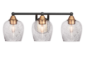 Toltec Lighting - 3423-MBBR-4812 - Three Light Bath Bar - Paramount - Matte Black & Brass