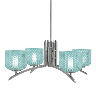 Toltec Lighting - 3704-GP-4615 - Four Light Chandelier - Kurve - Graphite