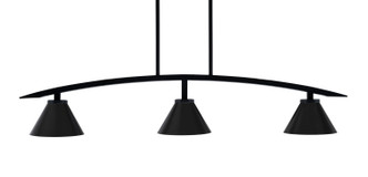 Toltec Lighting - 3736-MB-421-MB - Three Light Island Pendant - Kurve - Matte Black