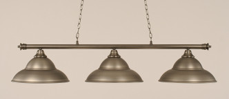 Toltec Lighting - 373-BN-429-BN - Three Light Billiard Bar - Oxford - Brushed Nickel