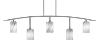 Toltec Lighting - 3745-GP-3009 - Five Light Billiard/Island - Kurve - Graphite