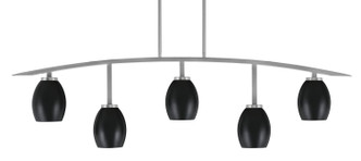 Toltec Lighting - 3745-GP-426-MB - Five Light Billiard/Island - Kurve - Graphite