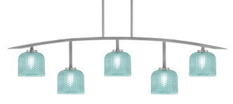 Toltec Lighting - 3745-GP-4615 - Five Light Billiard/Island - Kurve - Graphite