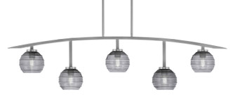 Toltec Lighting - 3745-GP-5112 - Five Light Billiard/Island - Kurve - Graphite