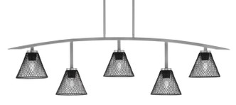 Toltec Lighting - 3745-GP-805-MB - Five Light Billiard/Island - Kurve - Graphite
