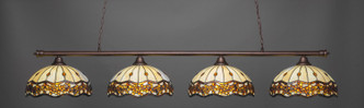 Toltec Lighting - 374-BRZ-997 - Four Light Billiard Bar - Oxford - Bronze