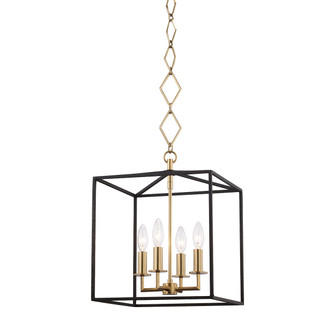 Hudson Valley - BKO150-AGB/BK - Four Light Lantern - Richie - Aged Brass/Black