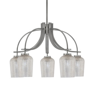 Toltec Lighting - 3925-GP-4253 - Five Light Chandelier - Cavella - Graphite