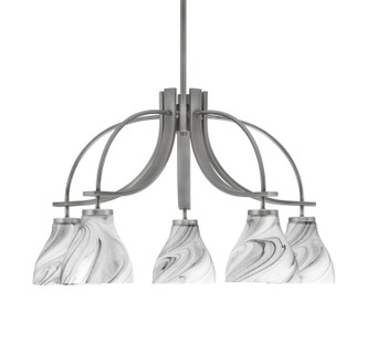 Toltec Lighting - 3925-GP-4769 - Five Light Chandelier - Cavella - Graphite