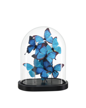 Currey and Company - 1200-0896 - Butterflies - Rue de Bac Collection - Blue/Black/Clear Currey and Company - 1200-0896 - Butterflies - Rue de Bac Collection - Blue/Black/Clear