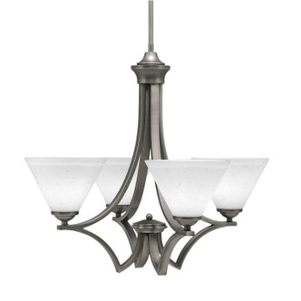 Toltec Lighting - 564-GP-312 - Four Light Chandelier - Zilo - Graphite