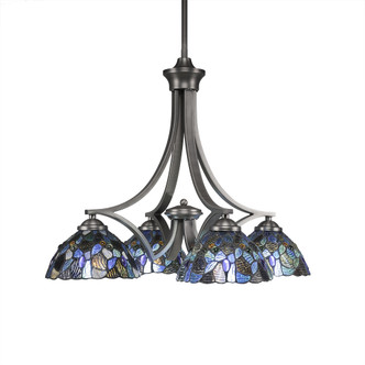 Toltec Lighting - 568-GP-9955 - Four Light Chandelier - Zilo - Graphite