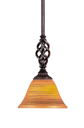 Toltec Lighting - 80-DG-454 - One Light Mini Pendant - Eleganté - Dark Granite