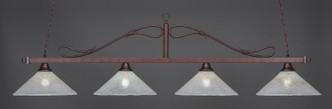 Toltec Lighting - 824-BRZ-714 - Four Light Billiard - Scroll - Bronze