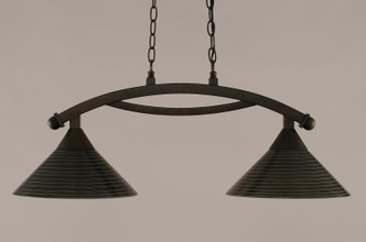 Toltec Lighting - 872-BRZ-442 - Two Light Island Bar - Bow - Bronze
