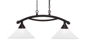 Toltec Lighting - 872-DG-701 - Two Light Island Bar - Bow - Dark Granite