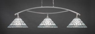 Toltec Lighting - 873-BN-910 - Three Light Billiard Bar - Bow - Brushed Nickel