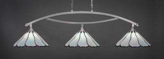 Toltec Lighting - 873-BN-912 - Three Light Billiard Bar - Bow - Brushed Nickel