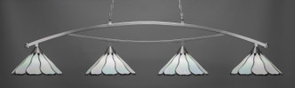 Toltec Lighting - 874-BN-912 - Four Light Billiard Bar - Bow - Brushed Nickel