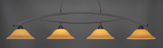 Toltec Lighting - 874-DG-622 - Four Light Billiard - Bow - Dark Granite