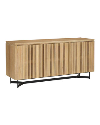 Currey and Company - 3000-0294 - Credenza - Indeo Collection - Washed Oak/Black