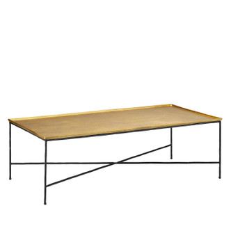 Currey and Company - 4000-0152 - Cocktail Table - Boyles Collection - Antique Brass/Black