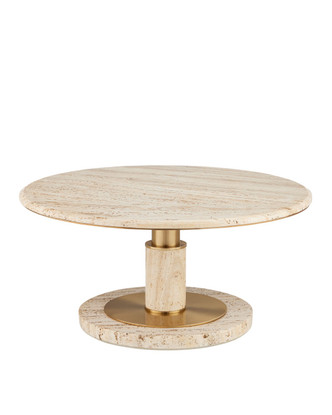 Currey and Company - 4000-0184 - Cocktail Table - Miles Collection - Natural/Polished Brass