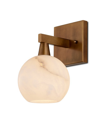 Currey and Company - 5800-0041 - One Light Wall Sconce - Bombelles Collection - Antique Brass/Natural