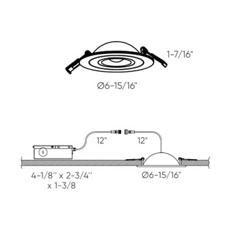 Pivot Recessed LED Gimbal Light (FGM6-CC-BK)