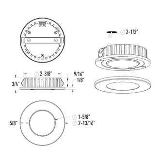Push Puck Recessed (4024R-CC-GD)